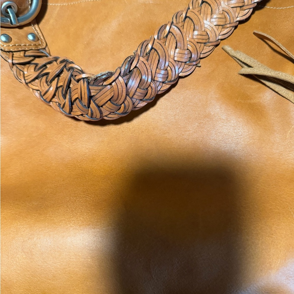 Coach Tan Leather Hobo Bag with Fringe - Picture 7 of 9